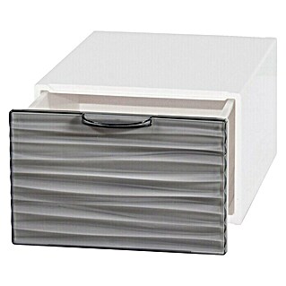 Schubladenbox QBox Wave Mini (L x B x H: 21 x 15,5 x 10,5 cm, Grau, Anzahl Schubladen: 1 Stk.)