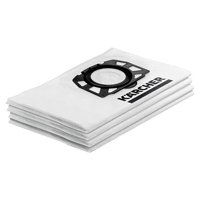 Kärcher Staubsaugerbeutel KFI 357 - 4 Stk. - Eine Packung Kärcher Staubsaugerbeutel, ideal für eine effiziente und hygienische Reinigung. Das Set enthält mehrere hochwertige Filterbeutel.