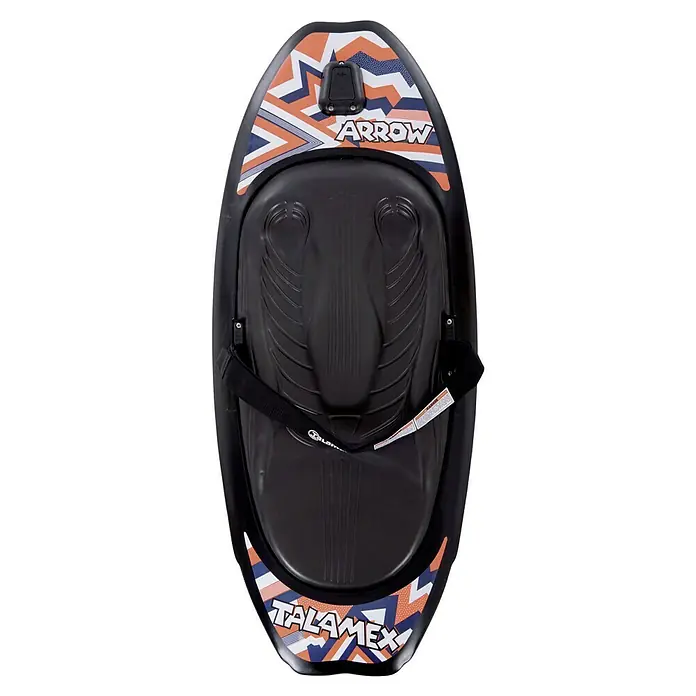 Talamex Kneeboard Arrow - Länge: 131 cm, Schwarz/Orange, Hantelhaken - Der Talamex Arrow Wasserschlitten in Schwarz. Ideal für Spaß auf dem Wasser mit tollem Design und bequemer Sitzfläche für sicheren Halt.