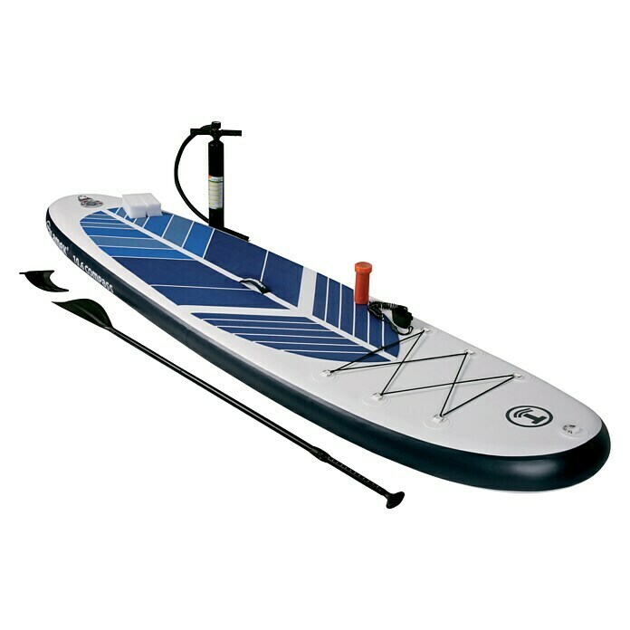 Talamex SUP-Board-Set 10.6 CompassL x B x H: 320 x 81 x 15 mm, Nutzlast: 100 kg, Aufblasbar, Blau/Weiß Diagonal View