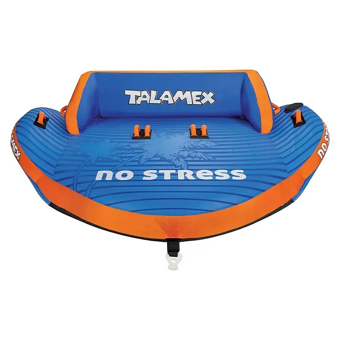 Talamex Funtube No Stress - L x An: 203 x 302 cm, Apto para: 3 personas, Fijación rápida - Flotador inflable Talamex No Stress para deportes acuáticos con asas y respaldo para máximo confort.