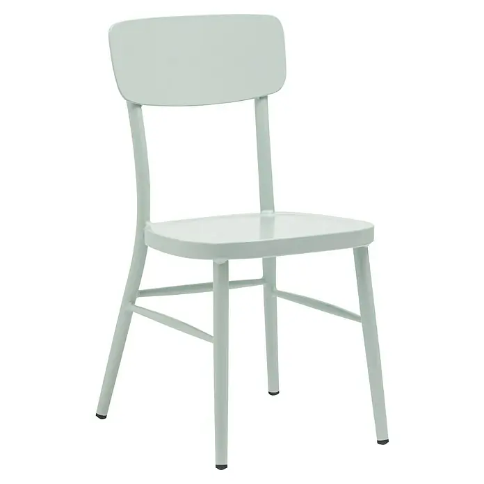 Silla de jardín Abigail - 47 x 52 x 83 cm, Verde claro, Aluminio, Apilable - Foto de una silla azul pálido.