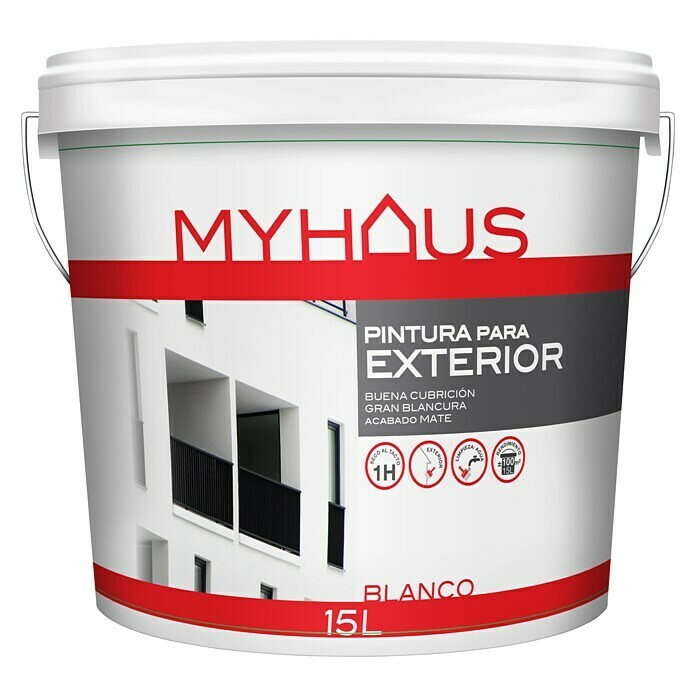 Pintura para exterior Myhaus (Blanco, 15 l, Mate)