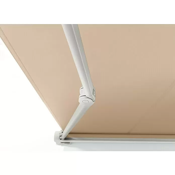 Sunfun Vollkassettenmarkise Elba - Beige, Farbe Gestell: Verkehrsweiß, Breite: 3,5 m, Ausfall: 3 m - Detailaufnahme