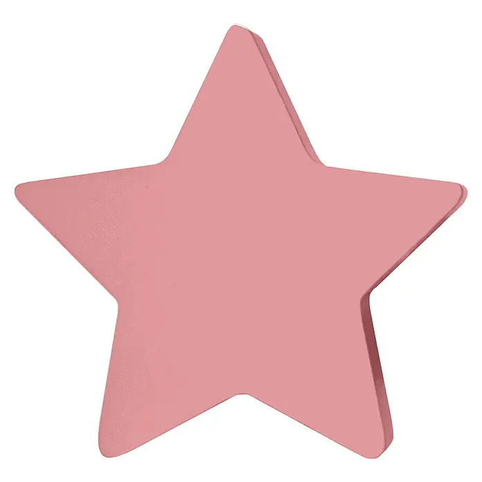 Tapa final Estrella - Rosa, 1 ud., Específico para: Barras para las cortinas de Ø 20 mm - Estrella rosa con un diseño sencillo sobre un fondo negro. Ideal como decoración o símbolo para premios especiales.