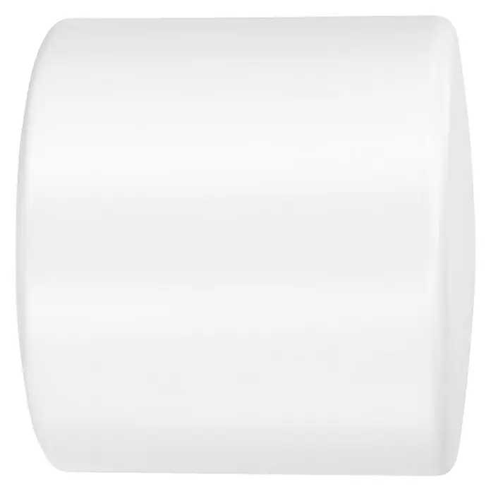 Tapones terminales Basic - Blanco, 2 ud. - Recipiente cilíndrico blanco brillante con bordes redondeados, ideal para diversas aplicaciones en el hogar o laboratorio.