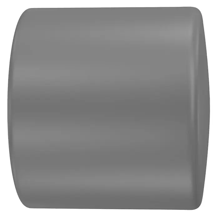 Tapones terminales Basic - Gris, 2 ud. - Primer plano de un producto cilíndrico gris con bordes redondeados, ideal para aplicaciones industriales o como elemento de diseño.