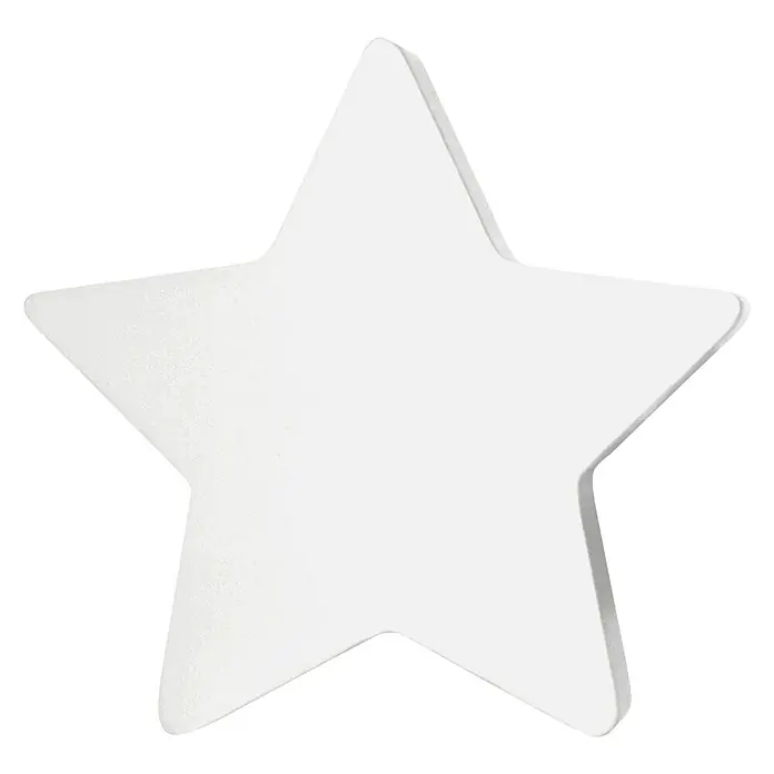 Tapa final Estrella - Blanco, 1 ud., Específico para: Barras para las cortinas de Ø 20 mm - Estrella blanca con superficie lisa, ideal como decoración o material artesanal para proyectos creativos.