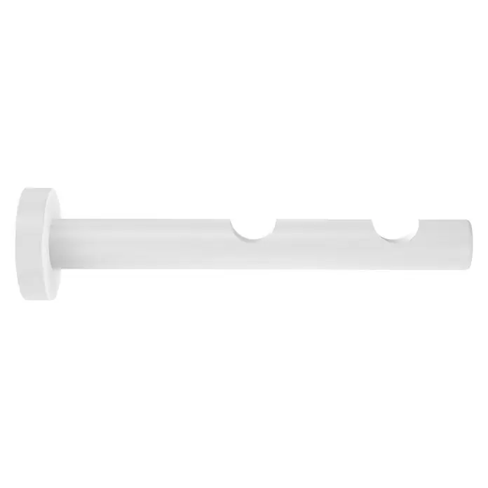 Soporte de pared barra Doble - L x An x Al: 31,5 x 6,3 x 12,5 cm, Diámetro: 20 mm - Barra de armario blanca con dos huecos, ideal para guardar y organizar la ropa en el armario o vestidor.