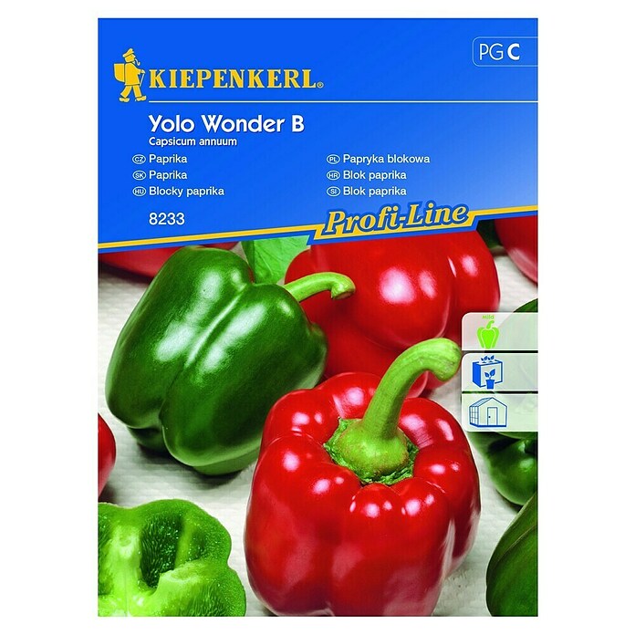 Kiepenkerl Zelenjavna semena blok paprika Yolo Wonder B  (Capsicum annuum, Čas žetve: Avgust) | 8127 - Feinsämereien in PG Marke | IBYA - Sämereien | IBY - Sämereien | IB - Grünpflanzen/Sämereien | I - Stadtgarten | BAUHAUS