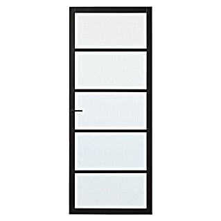 Solid Elements Binnendeur SE 7035 mat glas (83 x 201,5 cm, Draairichting: Links, Zwart, Opdek)