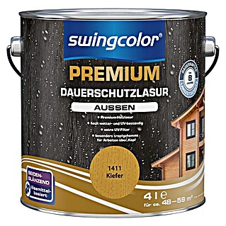 swingcolor Premium Dauerschutzlasur (Kiefer, 4 l, Seidenglänzend, Lösemittelbasiert)