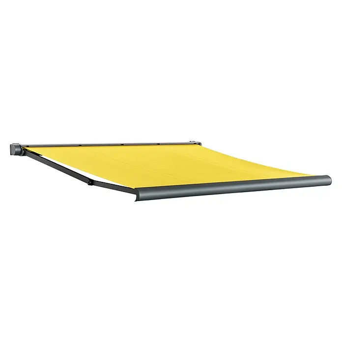 Sunfun Vollkassettenmarkise ElbaGelb, Farbe Gestell: Anthrazitgrau, Breite: 5 m, Ausfall: 3,5 m