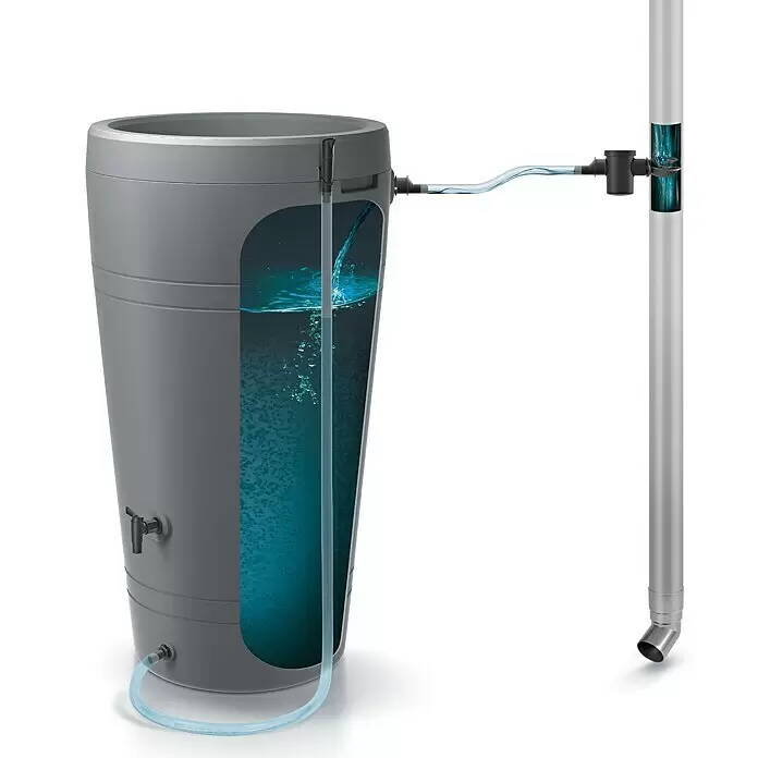 Regenwasserfilter Verbindungsset - 13 -tlg., Passend für: Regentonne Maze, Tube, Aquacan, Smooth, Peruno, Aqua Tower, Tower Stone - Anwendungsbeispiel