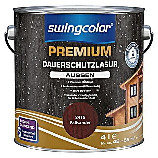 swingcolor Premium Holzlasur (Palisander, 4 l, Seidenglänzend)