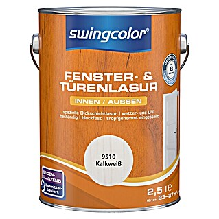 swingcolor Fenster- & Türenlasur (Kalkweiß, 2,5 l, Seidenglänzend, Lösemittelbasiert)