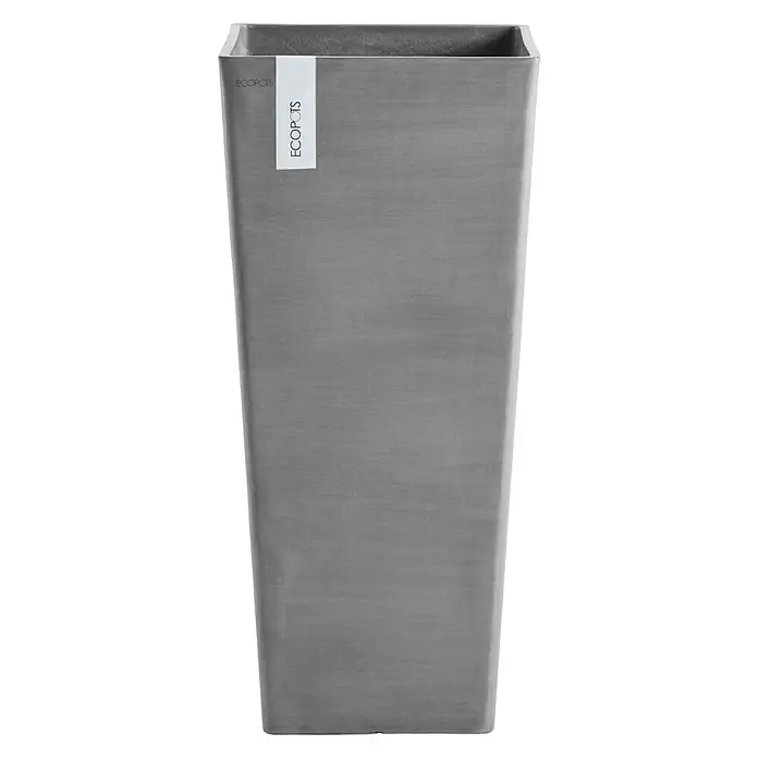 Ecopots Rotterdam Pflanzsäule eckig - Außenmaß (L x B x H): 32,7 x 32,7 x 70,5 cm, Kunststoff, Grau - Grauer, hoher ECOPOTS Pflanzkübel in Trapezform, ideal für Innen- und Außenbereiche. Das schlichte Design fügt sich nahtlos in jede Umgebung ein.