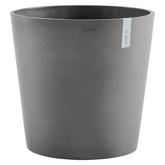 Ecopots Amsterdam PflanztopfAußenmaß (Ø x H): 50 x 44 cm, Kunststoff, Grau Front View