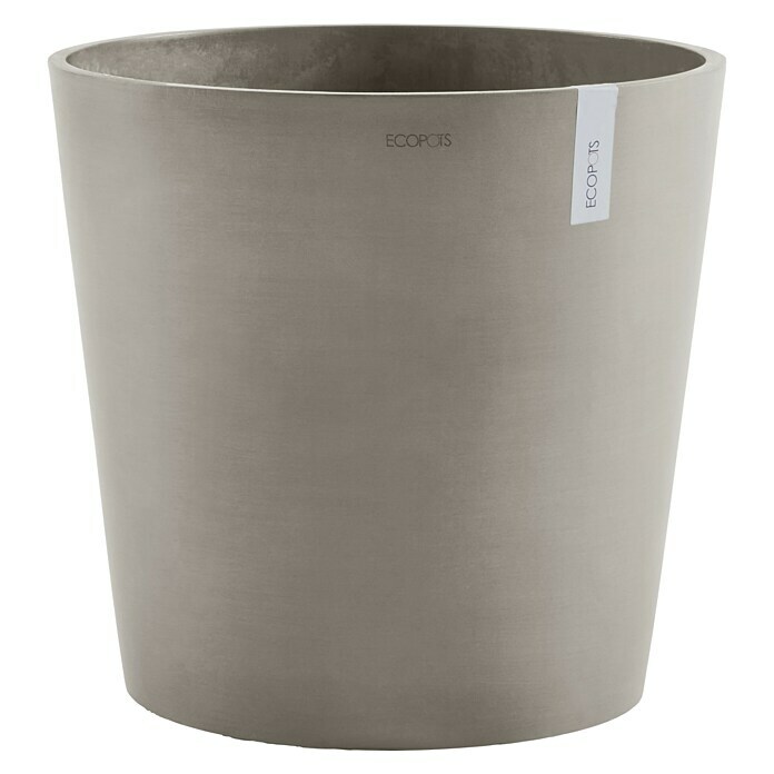 Ecopots Amsterdam PflanztopfAußenmaß (Ø x H): 50 x 44 cm, Kunststoff, Taupe Front View