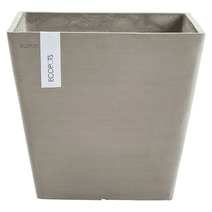 Ecopots Rotterdam Pflanzkasten - Außenmaß (L x B x H): 50 x 50 x 43,5 cm, Kunststoff, Braungrau - Quadratischer ECOPOTS Pflanzkasten in stilvollem Grau mit glatter Oberfläche für den Innen- und Außenbereich. Eine moderne Ergänzung für Ihr Zuhause.