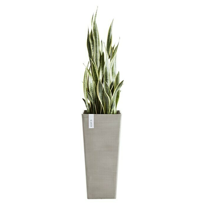 Ecopots Rotterdam Pflanzsäule eckig (Außenmaß (L x B x H): 32 x 32 x 70 cm, Kunststoff, Braungrau) | BAUHAUS