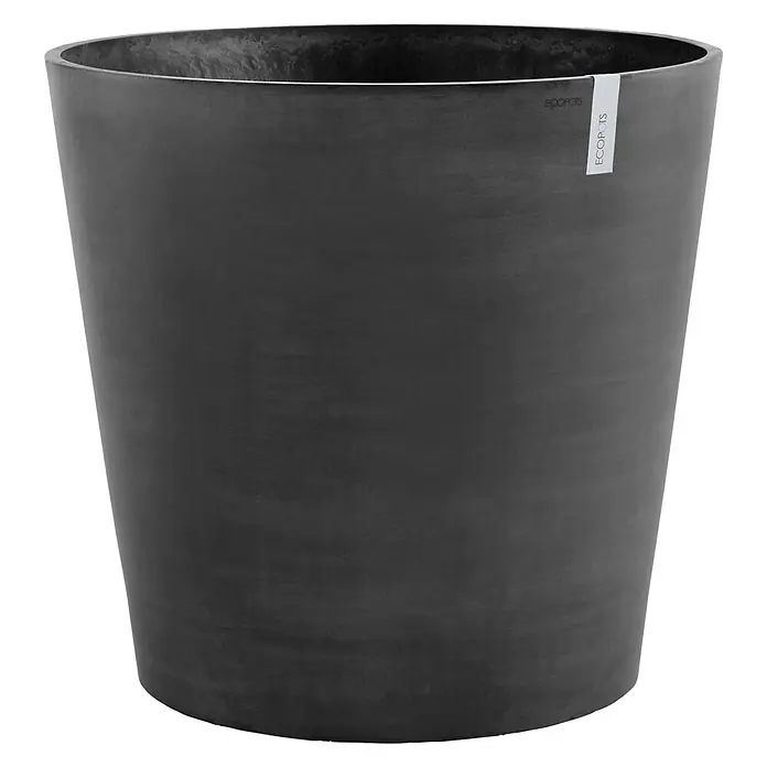 Ecopots Amsterdam Pflanzkübel rund WheelsAußenmaß (Ø x H): 80 x 75 cm, Kunststoff, Dunkelgrau, Ausstattung Pflanzgefäß: Rollen