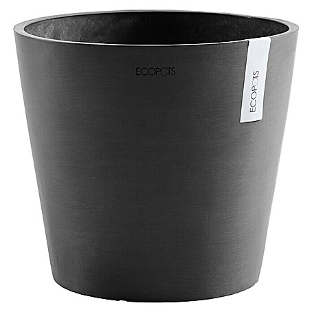 Ecopots Amsterdam Pflanztopf Amsterdam (Außenmaß (Ø x H): 40 x 34,5 cm, Kunststoff, Dunkelgrau)