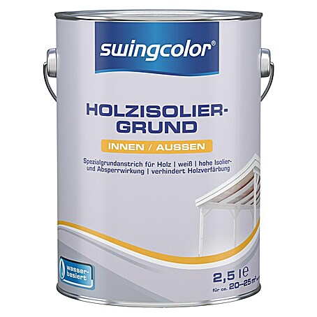 swingcolor Holzisoliergrund (Weiß, 2,5 l, Matt)