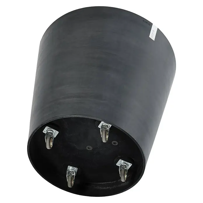 Ecopots Amsterdam Pflanzkübel rund WheelsAußenmaß (Ø x H): 80 x 75 cm, Kunststoff, Dunkelgrau, Ausstattung Pflanzgefäß: Rollen