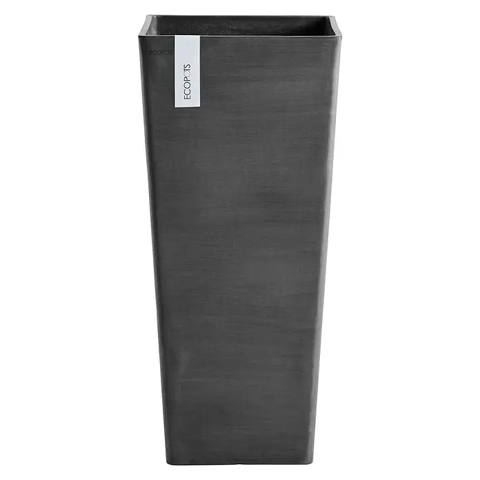 Ecopots Rotterdam Pflanzsäule eckig - Außenmaß (L x B x H): 32,7 x 32,7 x 70,5 cm, Kunststoff, Dunkelgrau - Stilvoller, anthrazitfarbener ECOPOTS Tower Blumentopf. Das moderne Design ist eine Bereicherung für jeden Garten oder Innenraum.