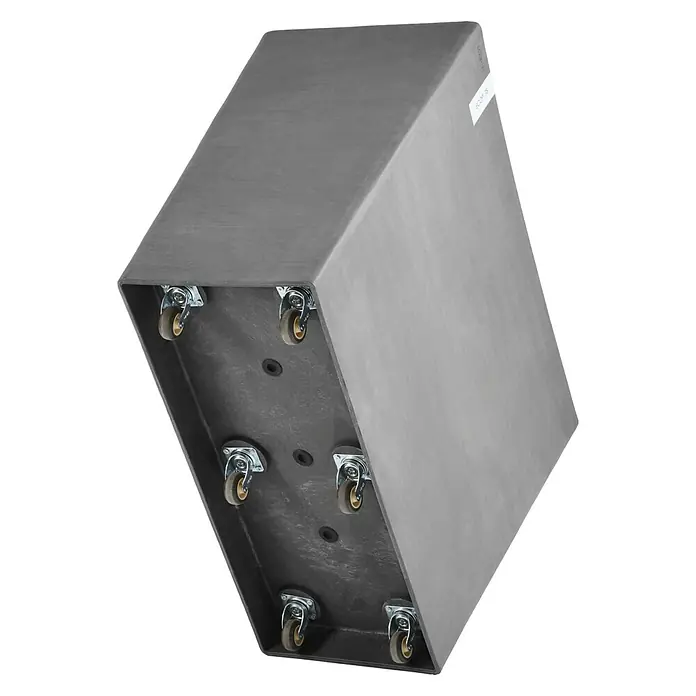 Ecopots Pflanzkasten ParisAußenmaß (L x B x H): 85 x 40 x 65 cm, Kunststoff, Grau, Ausstattung Pflanzgefäß: Rollen - Grauer Rollcontainer mit sechs Rollen für den einfachen Transport von Gegenständen.