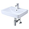 Geberit Renova Plan Waschtisch-Set mit Zubehör (60 x 48 cm, Ohne Spezialglasur, Hahnloch: Mitte, Mit Überlauf, Weiß, Mit Zubehör) | BAUHAUS