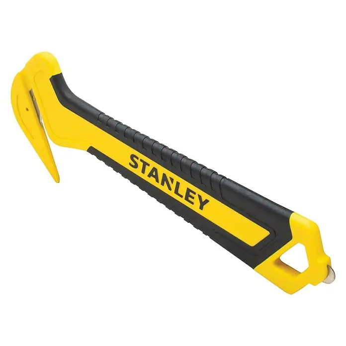 Stanley Sicherheitsmesser Komfort STHT10356-0Gebogen, 165 mm - Stanley Cuttermesser in Gelb und Schwarz. Vielseitiges Werkzeug für präzise Schnitte, ideal für verschiedene Materialien und Anwendungen.