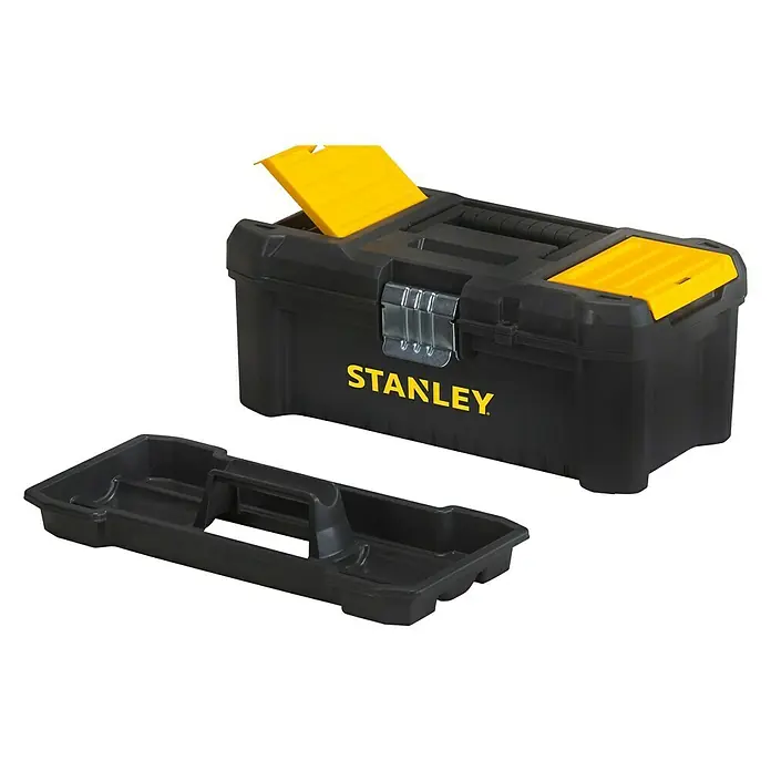 Stanley Werkzeugkasten ESSENTIAL™ STST1-75515 - Kunststoff, L x B x H: 12 cm x 32 mm x 19 cm - Stanley Werkzeugkasten aus robustem Kunststoff mit herausnehmbarem Einsatz für Ordnung und Transport von Werkzeugen.