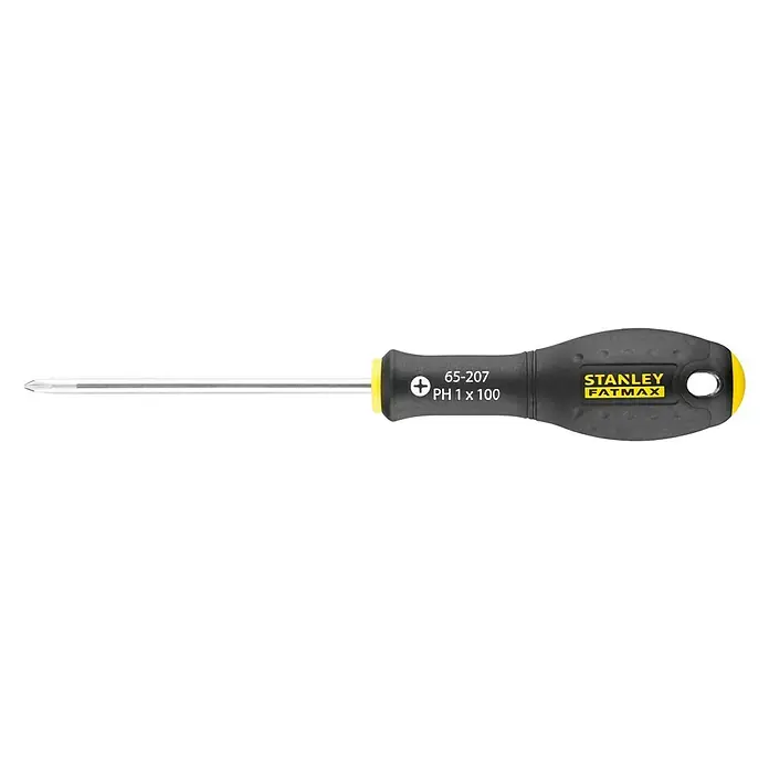 Stanley FatMax Schraubendreher - Klingenlänge: 100 mm, PH 1 - Stanley Fatmax Kreuzschlitzschraubendreher PH1 x 100 mit ergonomischem Griff für komfortables Arbeiten und präzise Ergebnisse.