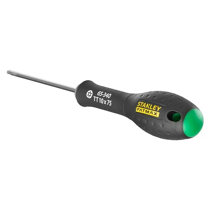 Stanley FatMax SchraubendreherTX 10, Klingenlänge: 75 mm - Stanley FatMax Schraubendreher mit Torx-Profil, Größe TT10x75, ideal für präzise Schraubarbeiten und mit ergonomischem Griff für hohen Komfort.