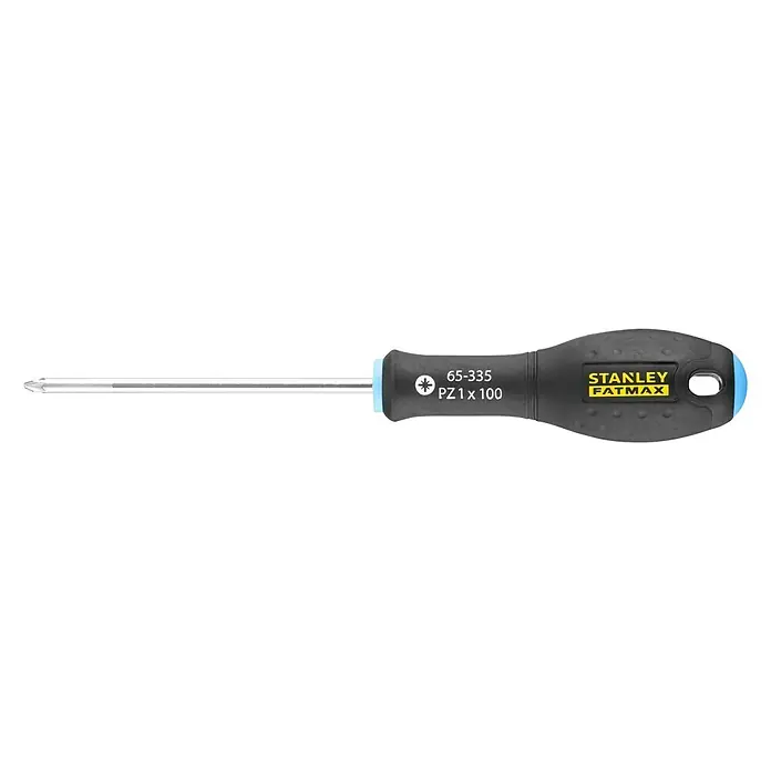 Stanley FatMax Schraubendreher - PZ 1, Klingenlänge: 100 mm - Stanley FatMax Schraubendreher PZ1 x 100, ideal für präzise Schraubarbeiten mit ergonomischem Griff für Komfort und Kontrolle.