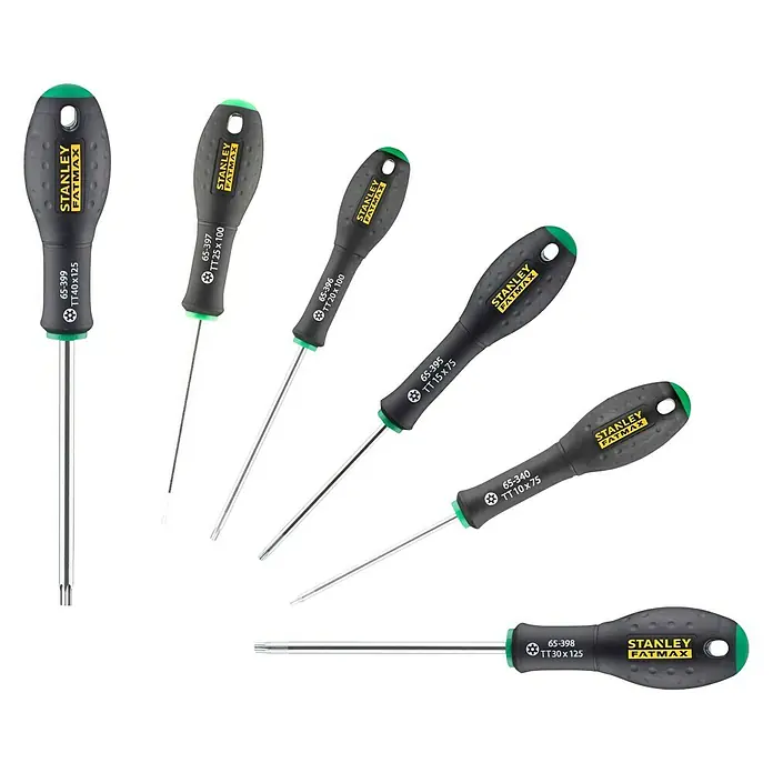 Stanley FatMax Schraubendreher-Set 0-65-099 - 6 -tlg. - Abbildung eines Sets von Stanley Fatmax Schraubendrehern, die für ihre Robustheit und Ergonomie bekannt sind.