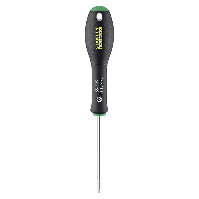 Stanley FatMax Schraubendreher - TX 15, Klingenlänge: 75 mm - Stanley Fatmax Schraubendreher mit Torx-Profil und ergonomischem Griff für optimalen Halt und präzises Arbeiten.