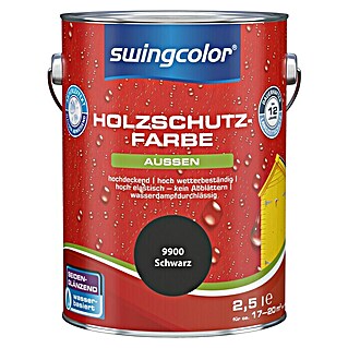 swingcolor Holzschutzfarbe (Schwarz, 2,5 l, Seidenglänzend, Wasserbasiert)