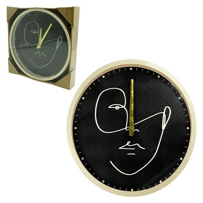 Horloge murale Face ronde noire