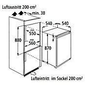 PKM Einbaukühlschrank KS 130.0 EB (Nutzinhalt Gesamt: 129 l, 54 x 54 x 87 cm, Weiß) | BAUHAUS