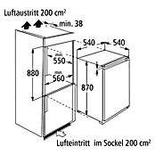 PKM Einbaukühlschrank KS 120.4 EB (Nutzinhalt Gesamt: 118 l, 54 x 54 x 87 cm, Weiß) | BAUHAUS