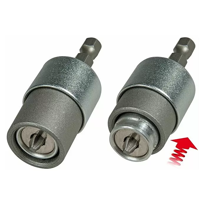 Stanley Bithalter STHT0-05926 -  - Zwei metallische Bithalter mit Sechskantschaft, einer eingefahren und einer ausgefahren, mit Sternantrieb.