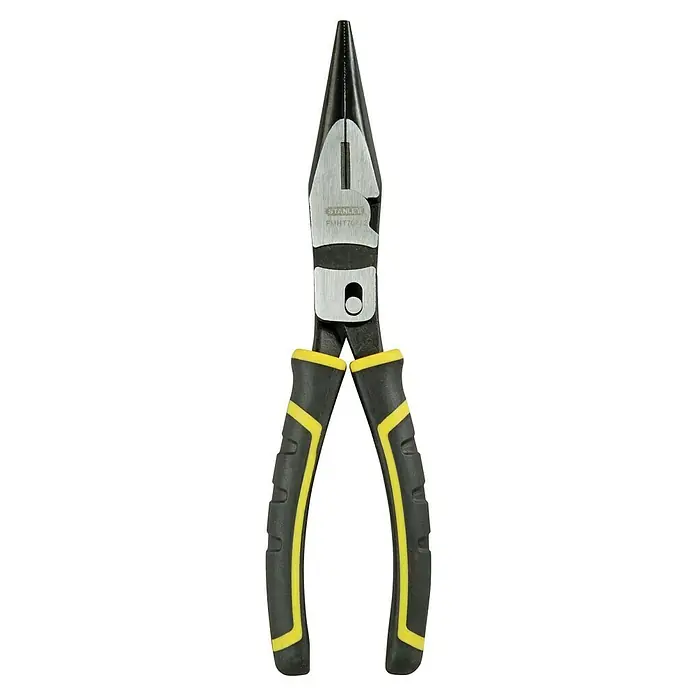 Stanley FatMax Flachrundzange FMHT0-70812 - Gerade - Die Stanley FMHT0-812 Long Nose-Zange, ideal für präzise Arbeiten. Robuste Konstruktion mit ergonomischen Griffen für Komfort und Kontrolle.