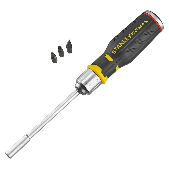 Stanley FatMax Schraubendreher mit Ratsche FMHT0-62690 - 13 -tlg. - Stanley FatMax Schraubendreher mit Bitsatz, ideal für vielfältige Schraubarbeiten. Robuster Griff für komfortablen Einsatz.