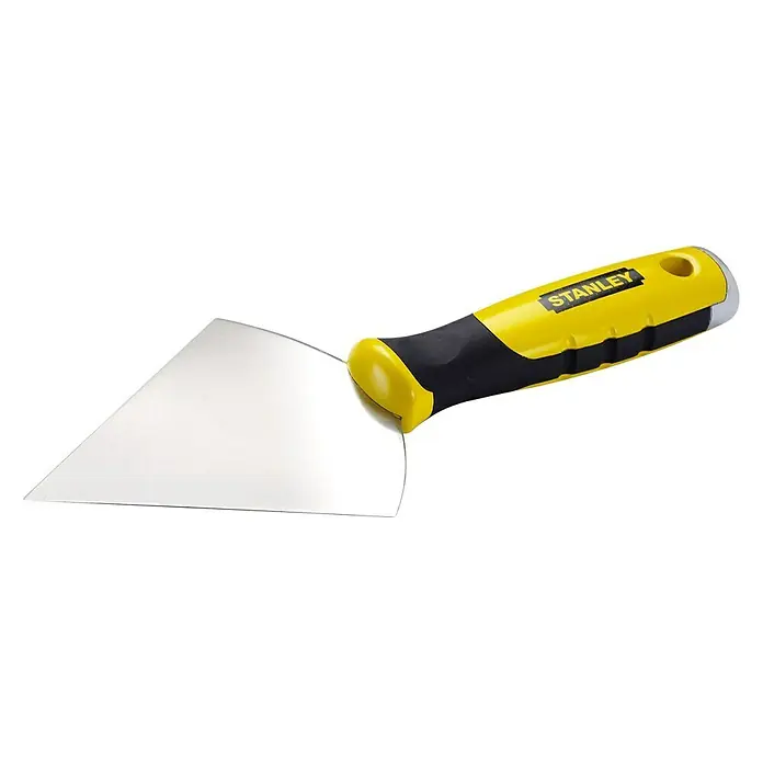 Stanley Spitzkelle STHT0-26089 - Stahl rostfrei - Der Stanley Spachtel mit gelb-schwarzem Griff und poliertem Blatt ist ideal für diverse Anwendungsbereiche.