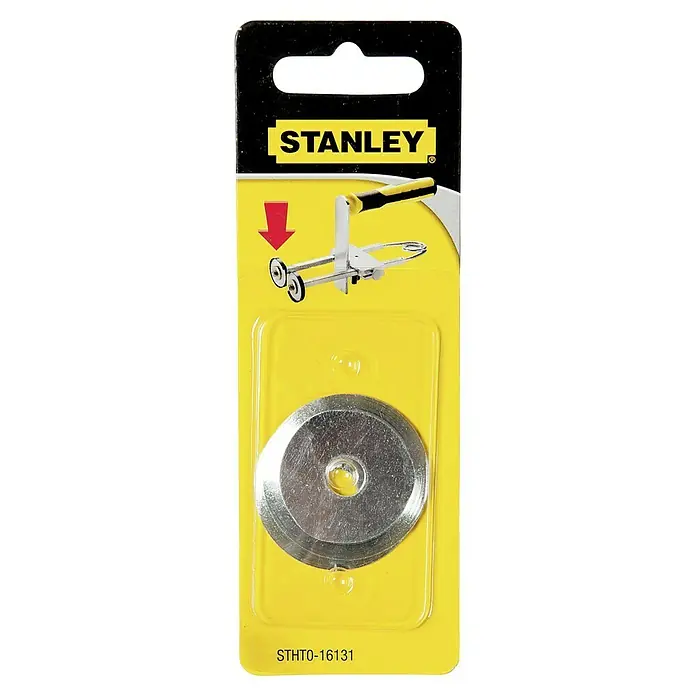 Stanley Ersatzklinge STHT0-16131Passend für: 28495884 Stanley Streifenschneider - Stanley SHT0-16131 Ersatzrad für Fliesenschneider in gelber Verpackung. Ideal zum präzisen Schneiden von Fliesen.