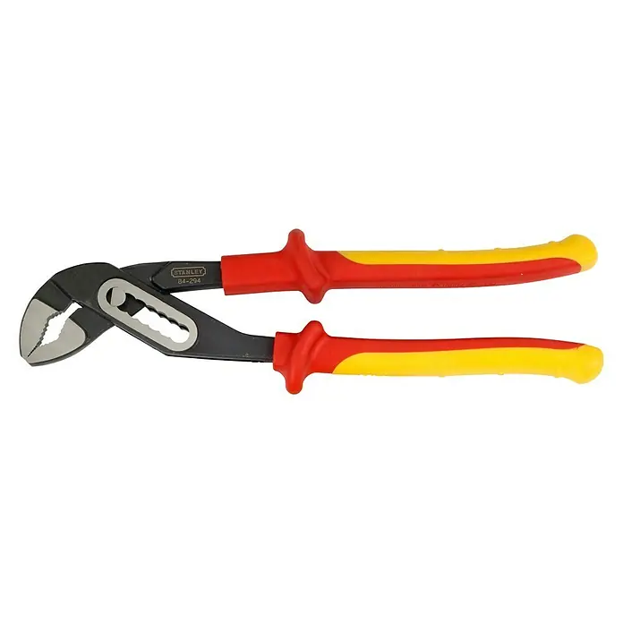 Stanley FatMax Wasserpumpenzange VDE 0-84-294 - Länge: 255 mm - Die Stanley 84-294 Wasserpumpenzange mit rot-gelben Griffen für sicheren Halt und präzises Arbeiten.