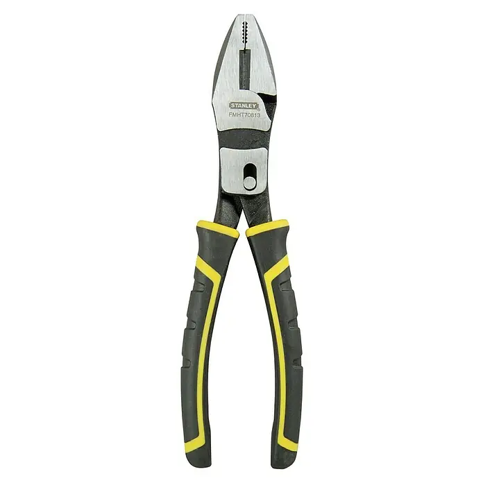 Stanley FatMax Kombizange FMHT0-70813 - Art Griff: 2K - Stanley FMHT70813 Kombinationszange mit schwarz-gelben Griffen für präzises Greifen und Schneiden bei Elektroarbeiten.
